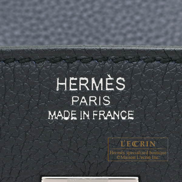 Hermes Birkin Verso bag 25 Blue indigo/Blue navy Togo leather Silver hardware