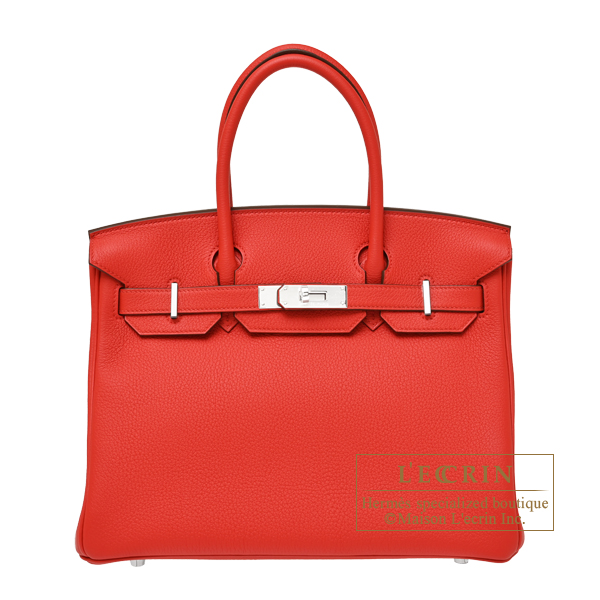 Hermes　Birkin bag 30　Rouge coeur　Togo leather　Silver hardware