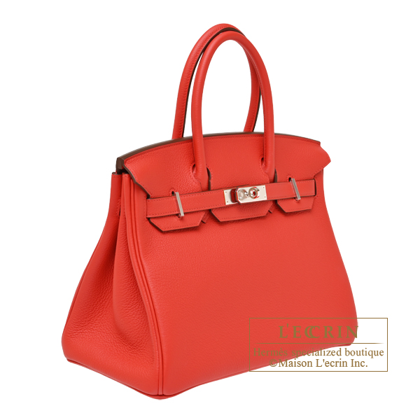 Hermes Birkin bag 30 Rouge coeur Togo leather Silver hardware