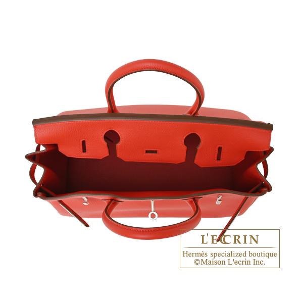 Hermes Birkin bag 30 Rouge coeur Togo leather Silver hardware