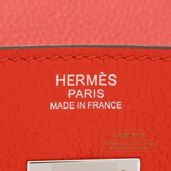 Hermes Birkin bag 30 Rouge coeur Togo leather Silver hardware