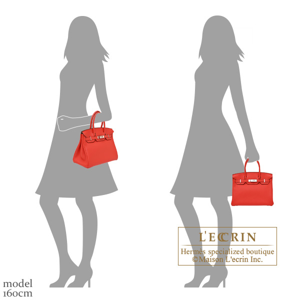Hermes Birkin bag 30 Rouge coeur Togo leather Silver hardware