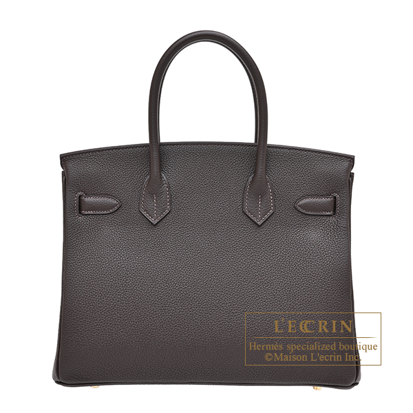Hermes Birkin bag 30 Bai brun Togo leather Gold hardware
