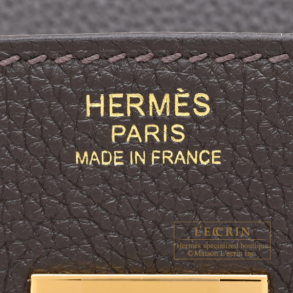Hermes Birkin bag 30 Bai brun Togo leather Gold hardware