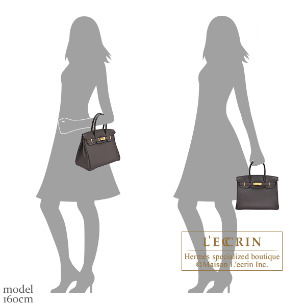 Hermes Birkin bag 30 Bai brun Togo leather Gold hardware