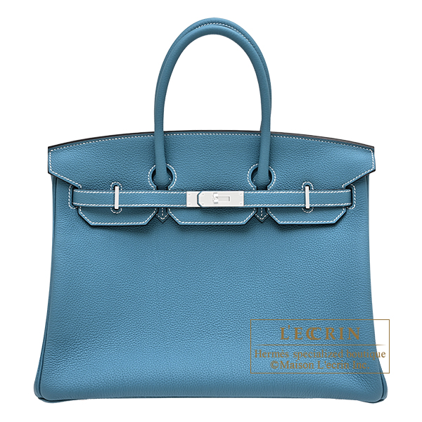 Hermes　Birkin bag 35　New blue jean　Togo leather　Silver hardware
