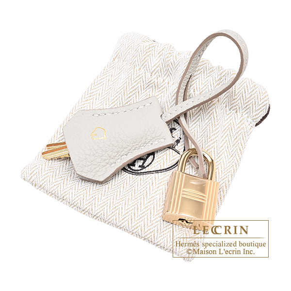 Hermes Personal Birkin bag 25 Craie/Pearl grey Togo leather Champagne gold hardware