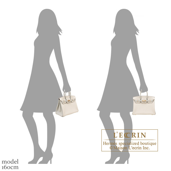 Hermes Personal Birkin bag 25 Craie/Pearl grey Togo leather Champagne gold hardware