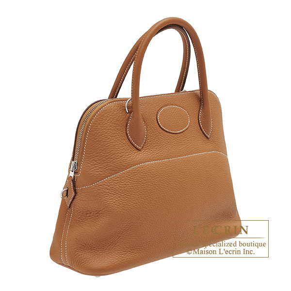 Hermes Bolide bag 31 Gold Clemence leather Silver hardware