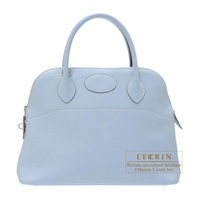 Hermes　Bolide bag 31　Blue lin　Clemence leather　Silver hardware