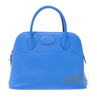 Hermes　Bolide bag 31　Blue hydra　Clemence leather　Silver hardware