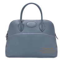 Hermes　Bolide bag 35　Blue orage　Clemence leather　Silver hardware