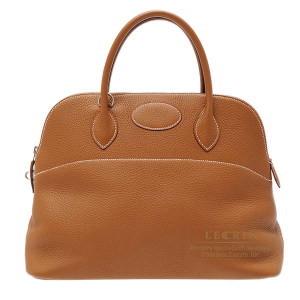 Hermes Bolide bag 35 Gold Clemence leather Silver hardware