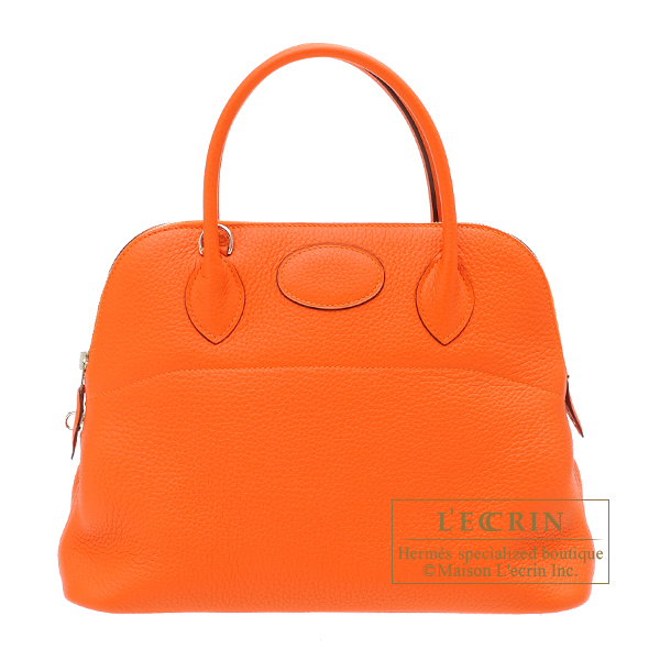 Hermes　Bolide bag 31　Feu　Clemence leather　Silver hardware