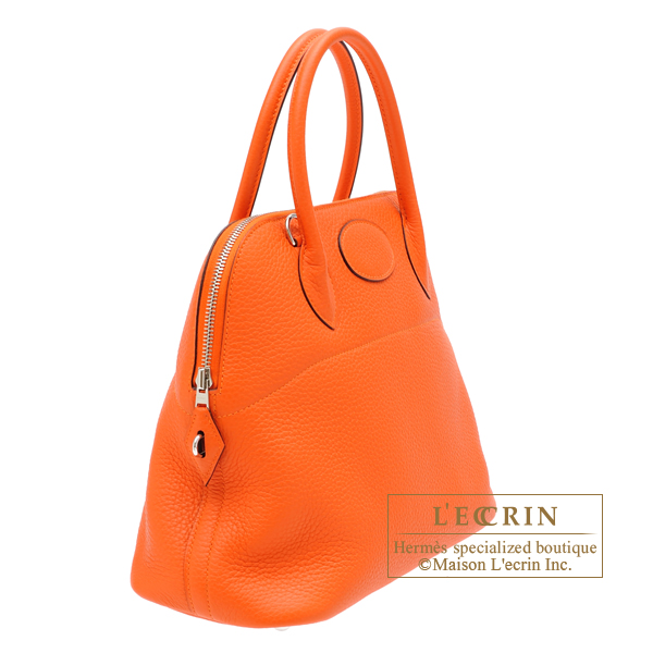 hermes bolide 31 (stamp m (2009)) feu color clemence leather, with keys,  lock, strap, raincoat & dust cover