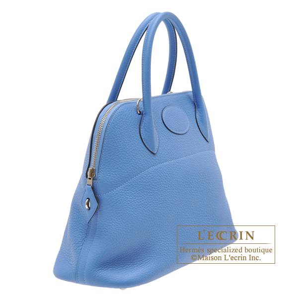 hermes mini berline bag in blue paradis, silver cdc, cartier