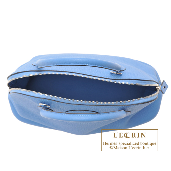 hermes mini berline bag in blue paradis, silver cdc, cartier