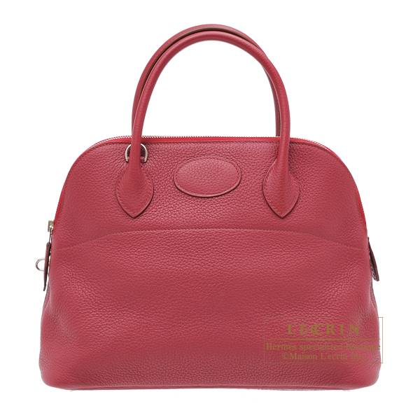 Hermes Bolide bag 31 Ruby Clemence leather Silver hardware | L 