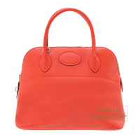 Hermes　Bolide bag 31　Rouge pivoine　Clemence leather　Silver hardware