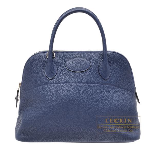 Hermes Bolide bag 31 Blue de malte Clemence leather Silver hardware | L ...