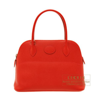 Hermes　Bolide bag 27　Rouge casaque　Epsom leather　Silver hardware
