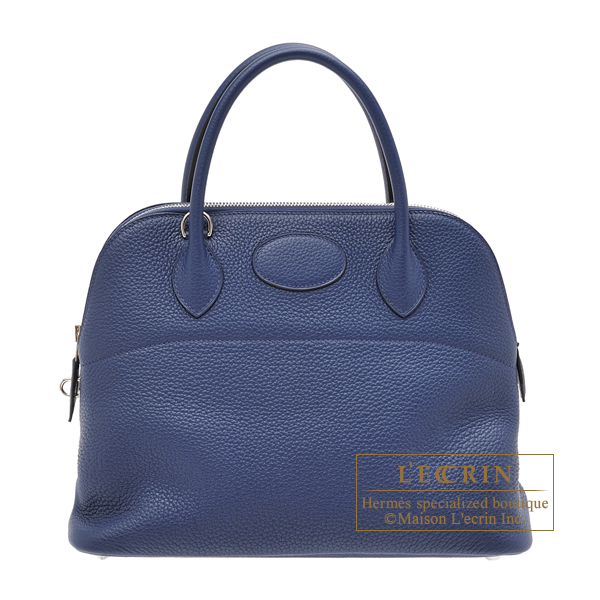 Hermes　Bolide bag 31　Blue saphir　Clemence leather　Silver hardware