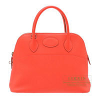 Hermes　Bolide bag 31　Rose jaipur　Clemence leather　Silver hardware