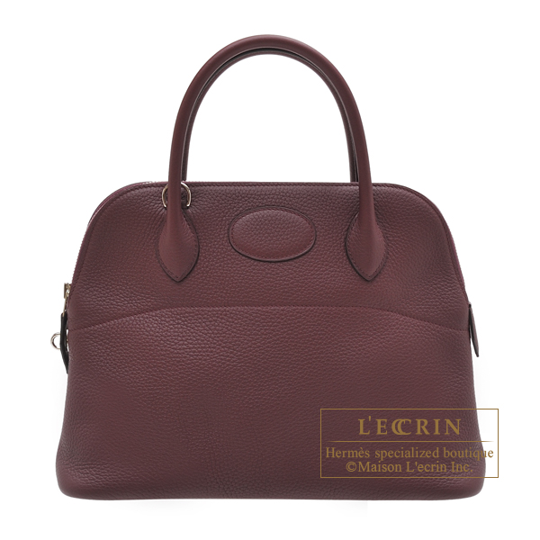 Hermes　Bolide bag 31　Bordeaux　Clemence leather　Silver hardware