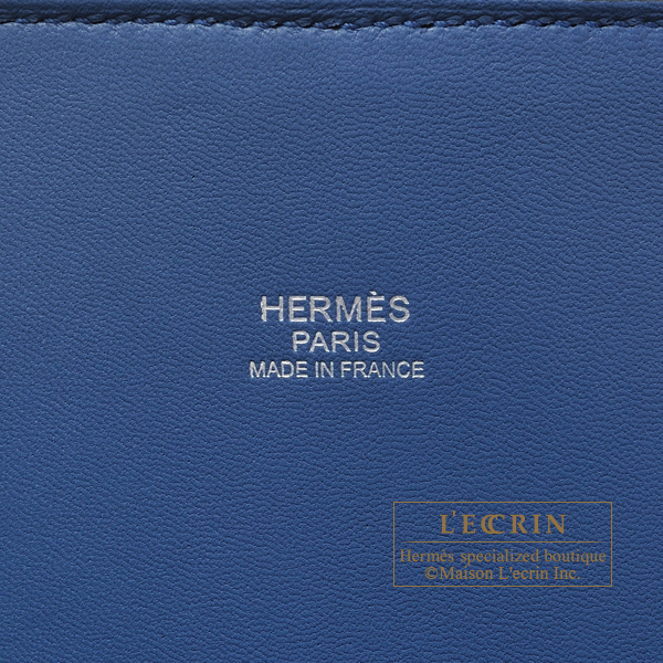 Hermes Bolide bag 31 Blue agate Clemence leather Silver hardware