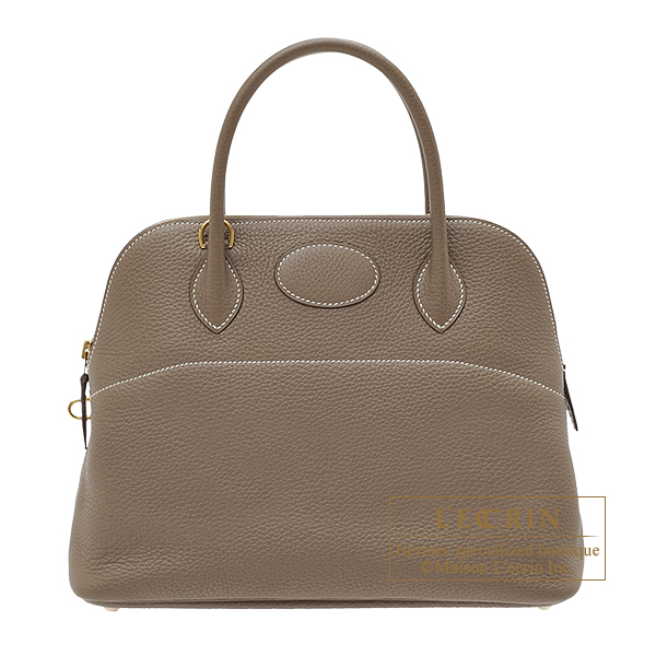 Hermes　Bolide bag 31　Etoupe grey　Clemence leather　Gold hardware