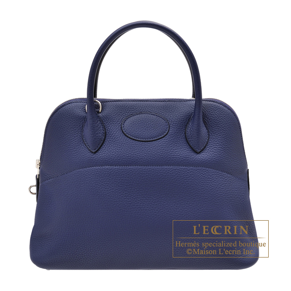 Hermes　Bolide bag 31　Blue encre　Clemence leather　Silver hardware