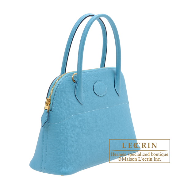 Hermes Bolide bag 27 Blue du nord Epsom leather Gold hardware