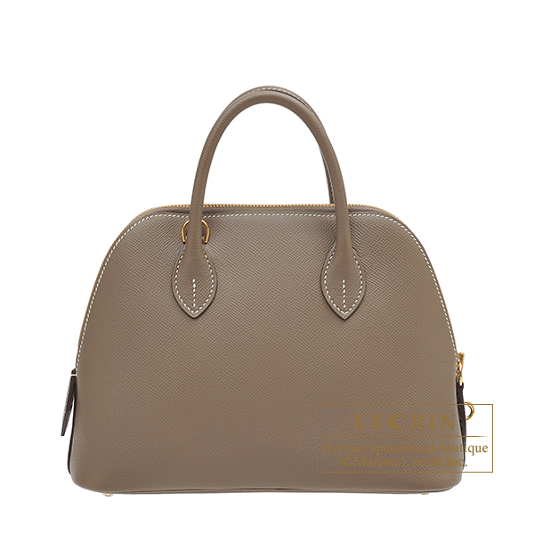 Hermes Bolide bag 1923 30 Etoupe grey Epsom leather Gold hardware