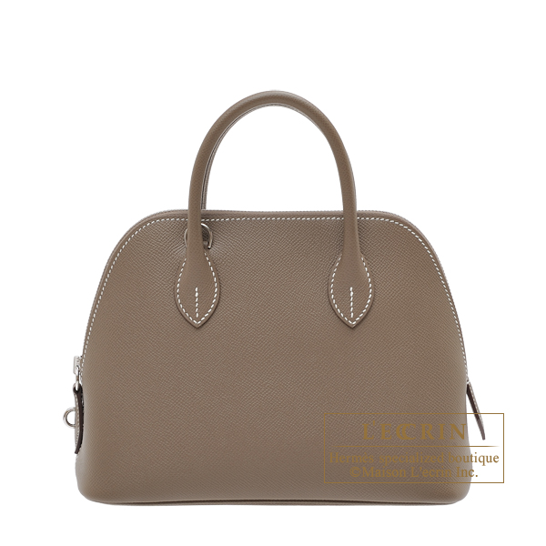 Hermes Bolide bag 1923 25 Etoupe grey Epsom leather Silver hardware