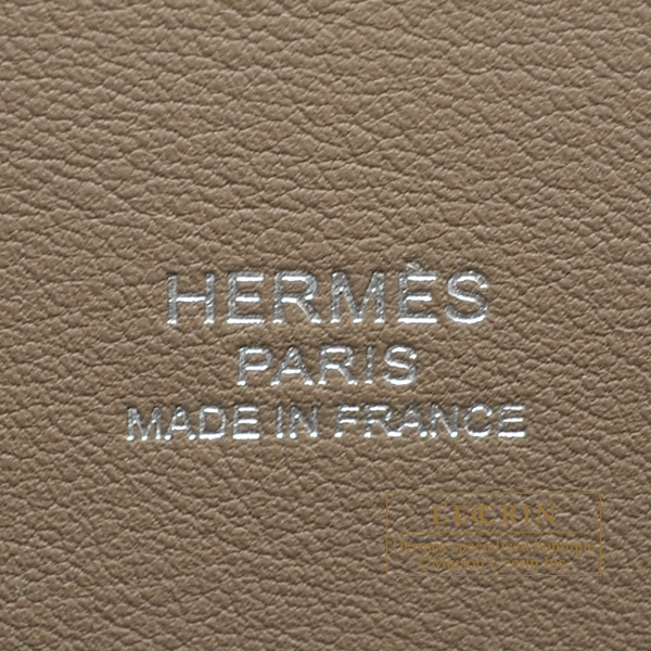 Hermes Bolide bag 1923 25 Etoupe grey Epsom leather Gold hardware