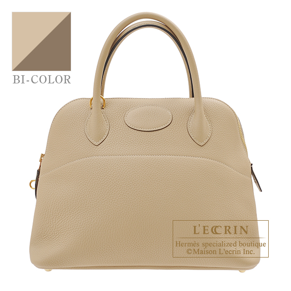 Hermes Gold Taurillon Clemence Leather Bolide 31 Bag Hermes