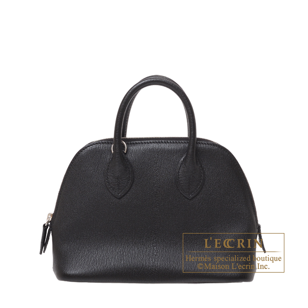 Hermes Bolide bag 1923 mini Black Chevre myzore goatskin Silver hardware L ecrin Boutique Singapore