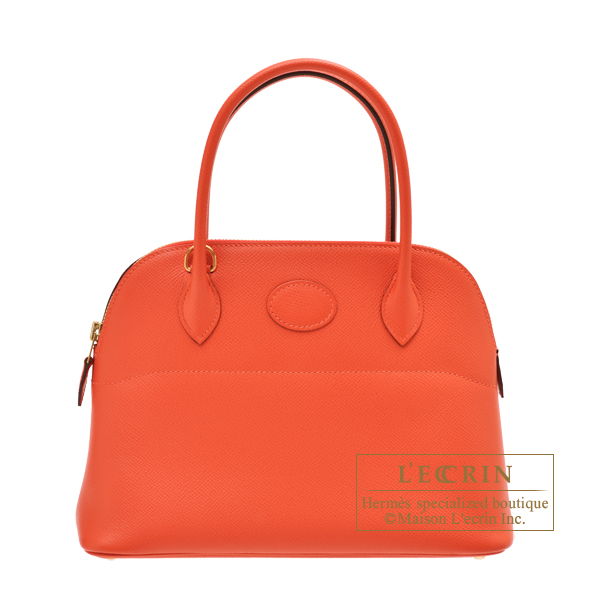 Hermes　Bolide bag 27　Capucine　Epsom leather　Gold hardware