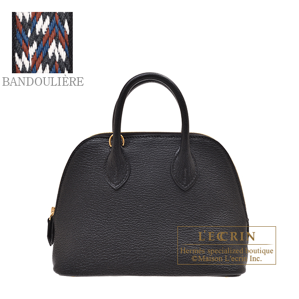 Hermes　Bolide bag 1923 mini　Black　/Sangle Zigzag　Chevre myzore goatskin　Gold hardware