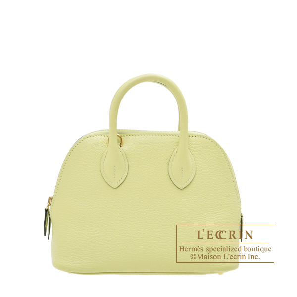 Hermes　Bolide bag 1923 mini　Jaune bourgeon　Chevre myzore goatskin　Gold hardware