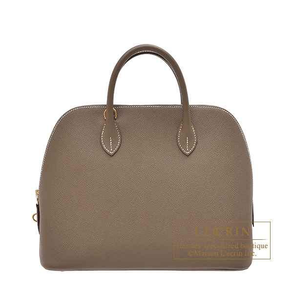 Hermes　Bolide bag 1923 30　Etoupe grey　Epsom leather　Gold hardware