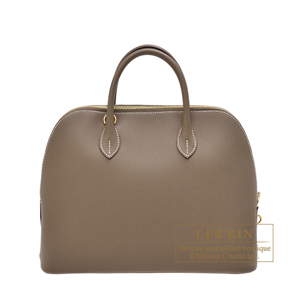 Hermes Bolide bag 1923 30 Etoupe grey Epsom leather Gold hardware