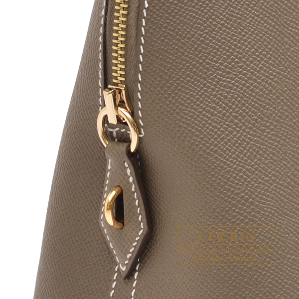 Hermes Bolide bag 1923 30 Etoupe grey Epsom leather Gold hardware