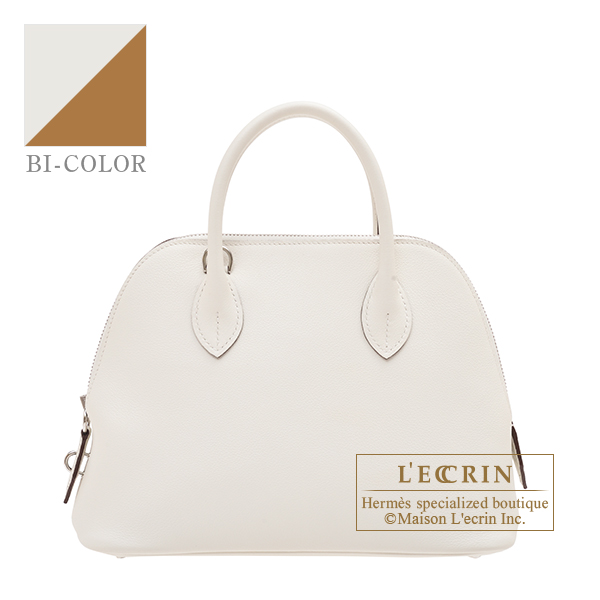 Hermes Bolide bag 1923 Verso 25 Mushroom/ Biscuit Evercolor