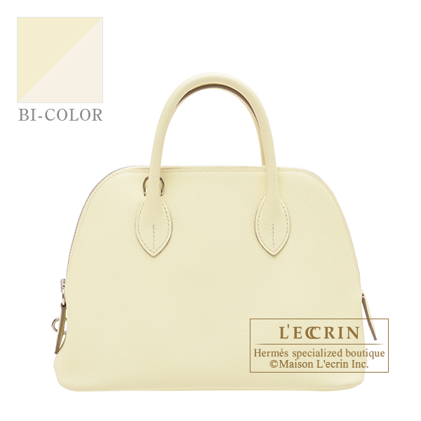 Hermes　Bolide bag 1923 Verso 25　Jaune milton/　Craie　Epsom leather　Silver hardware
