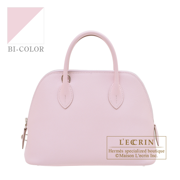 Hermes　Bolide bag 1923 Verso 25　Mauve pale/　New white　Epsom leather　Silver hardware