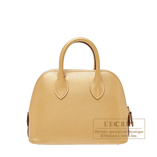 Hermes Bolide bag 1923 mini Dore Chevre chamkila goatskin Champagne gold hardware