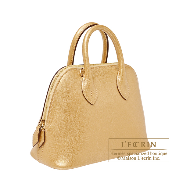Hermes Bolide bag 1923 mini Dore Chevre chamkila goatskin Champagne gold hardware