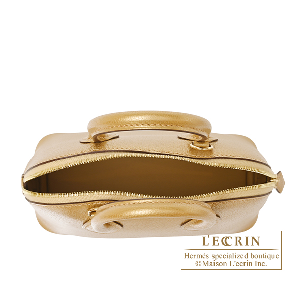Hermes Bolide bag 1923 mini Dore Chevre chamkila goatskin Champagne gold hardware