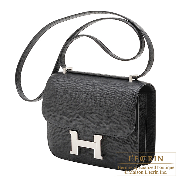 Hermes Constance mini Black Epsom leather Silver hardware | L